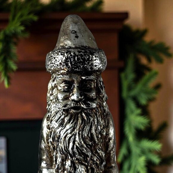 Set of 3 Tall Rustic Pencil Christmas Figures – 11” Folk Art Santas  Snowman - Picture 5 of 7